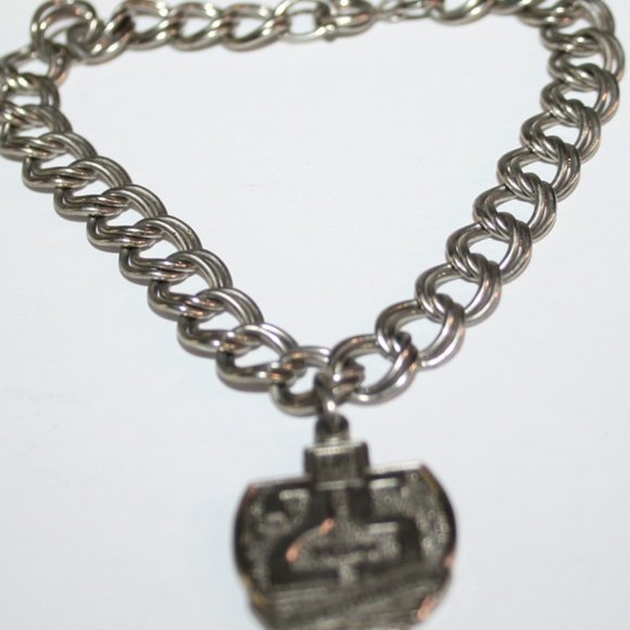 Vintage silver 25 Years Suggestion Plan GM charm bracelet 7" - Picture 2 of 4